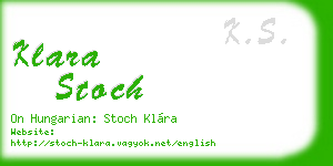 klara stoch business card
